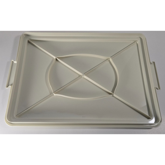 Vintage TUPPERWARE All White 15x11” Sheet Cake Cupcake Carrier W/Handle (3 Pc) - Picture 2 of 4